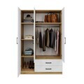 Dulap pentru haine, Hanah Home, Yaman 1600-209, 120x181x45 cm, PAL, Nuc/Alb