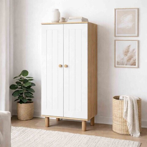 Dulap multifunctional, Hanah Home, Ayka 1600-205, 60x129x.37 cm, PAL, Alb/Maro
