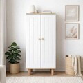 Dulap multifunctional, Hanah Home, Ayka 1600-205, 60x129x.37 cm, PAL, Alb/Maro