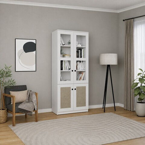 Dulap multifunctional, Hanah Home, Lisa 1600-202, 80x190x37 cm, PAL, Alb