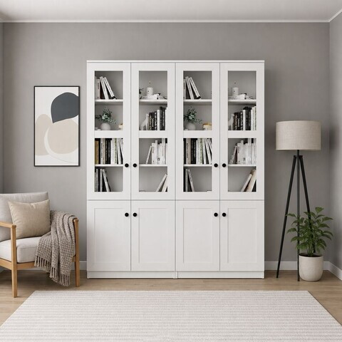Dulap multifunctional, Hanah Home, Lisa 1600-201, 160x190x37 cm, PAL, Alb