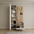 Cuier de perete, Hanah Home, Forma 1600-206, 90x173x37 cm, PAL, Alb / Stejar