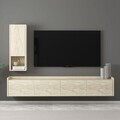 Comoda TV, Hanah Home, Sema, 160x35x29.6 cm, PAL, Travertin
