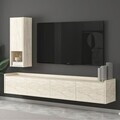 Comoda TV, Hanah Home, Sema, 160x35x29.6 cm, PAL, Travertin