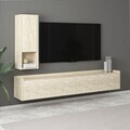 Comoda TV, Hanah Home, Sema, 160x35x29.6 cm, PAL, Travertin