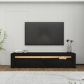 Comoda TV, Hanah Home, Batı, 150x46.8x36.8 cm, PAL, Negru