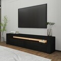 Comoda TV, Hanah Home, Batı, 150x46.8x36.8 cm, PAL, Negru
