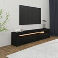 Comoda TV, Hanah Home, Batı, 150x46.8x36.8 cm, PAL, Negru