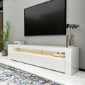 Comoda TV, Hanah Home, Batı, 150x46.8x36.8 cm, PAL, Alb