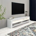 Comoda TV, Hanah Home, Batı, 150x46.8x36.8 cm, PAL, Alb