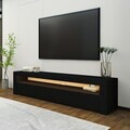 Comoda TV, Hanah Home, Batı, 150x46.8x36.8 cm, PAL, Negru