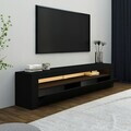 Comoda TV, Hanah Home, Batı, 150x46.8x36.8 cm, PAL, Negru