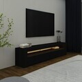 Comoda TV, Hanah Home, Batı, 150x46.8x36.8 cm, PAL, Negru