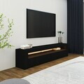 Comoda TV, Hanah Home, Batı, 150x46.8x36.8 cm, PAL, Negru