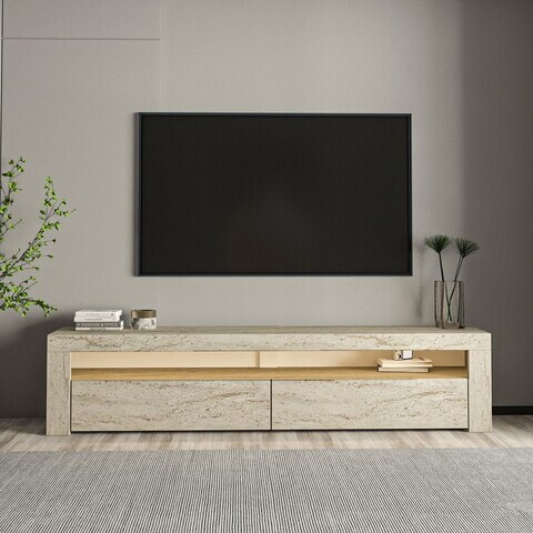 Comoda TV, Hanah Home, Batı, 150x46.8x36.8 cm, PAL, Travertin