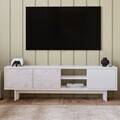 Comoda TV, Hanah Home, Ravello, 150x45x30 cm, PAL, Alb / Marmura