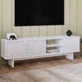 Comoda TV, Hanah Home, Ravello, 150x45x30 cm, PAL, Alb / Marmura