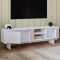 Comoda TV, Hanah Home, Ravello, 150x45x30 cm, PAL, Alb / Marmura