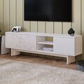 Comoda TV, Hanah Home, Ravello, 150x45x30 cm, PAL, Alb / Marmura