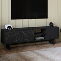 Comoda TV, Hanah Home, Ravello, 150x45x30 cm, PAL, Negru / Marmură