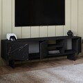 Comoda TV, Hanah Home, Ravello, 150x45x30 cm, PAL, Negru / Marmură