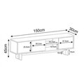 Comoda TV, Hanah Home, Ravello, 150x45x30 cm, PAL, Negru / Marmură