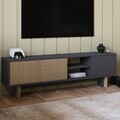 Comoda TV, Hanah Home, Ravello, 150x45x30 cm, PAL, Stejar cald / Antracit