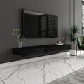 Comoda TV, Hanah Home, Avalon, 140x16.6x31.8 cm, PAL, Negru