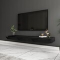 Comoda TV, Hanah Home, Avalon, 140x16.6x31.8 cm, PAL, Negru
