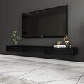 Comoda TV, Hanah Home, Avalon, 140x16.6x31.8 cm, PAL, Negru