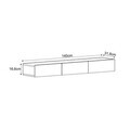Comoda TV, Hanah Home, Avalon, 140x16.6x31.8 cm, PAL, Negru