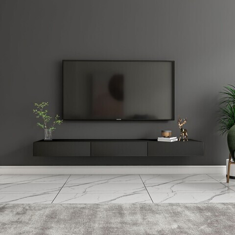 Comoda TV, Hanah Home, Avalon, 140x16.6x31.8 cm, PAL, Antracit