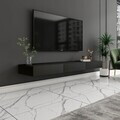 Comoda TV, Hanah Home, Avalon, 140x16.6x31.8 cm, PAL, Antracit