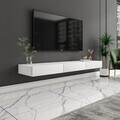 Comoda TV, Hanah Home, Avalon, 140x16.6x31.8 cm, PAL, Alb