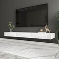 Comoda TV, Hanah Home, Avalon, 140x16.6x31.8 cm, PAL, Alb