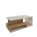 Masuta de cafea, Hanah Home, Vera Mini, 90x35x44.8 cm, PAL, Stejar alb / safir