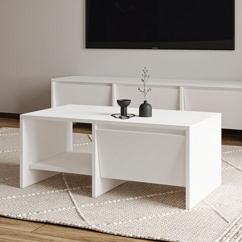 Masuta de cafea, Hanah Home, Laris, 90x35x45 cm, PAL, Alb