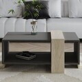 Masuta de cafea, Hanah Home, Meleni, 90x40x49 cm, PAL, Travertin / Antracit