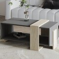 Masuta de cafea, Hanah Home, Meleni, 90x40x49 cm, PAL, Travertin / Antracit