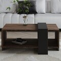 Masuta de cafea, Hanah Home, Meleni, 90x40x49 cm, PAL, Nuc / Antracit