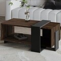 Masuta de cafea, Hanah Home, Meleni, 90x40x49 cm, PAL, Nuc / Antracit