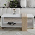 Masuta de cafea, Hanah Home, Meleni, 90x40x49 cm, PAL, Stejar alb / safir