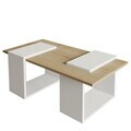 Masuta de cafea, Hanah Home, Matris, 90x37x46.6 cm, PAL, Stejar alb / safir