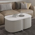 Set masute de cafea, Hanah Home, Twin, PAL, Alb