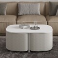 Set masute de cafea, Hanah Home, Twin, PAL, Alb