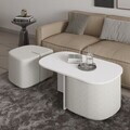 Set masute de cafea, Hanah Home, Twin, PAL, Alb