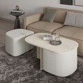 Set masute de cafea, Hanah Home, Twin, PAL, Travertin