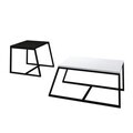 Set masute de cafea, Hanah Home, Minimal, PAL, Alb/Negru