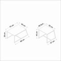 Set masute de cafea, Hanah Home, Minimal, PAL, Alb/Negru