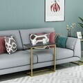 Masuta, Hanah Home, Narin, 64x62x30 cm, PAL, Antracit / Aur